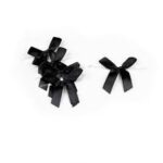 12 פפיון בד + תיל קשירה 1.5 ס"מ שחור