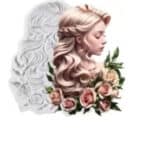 תבנית אישה + עיטור פרחים בלעדי!