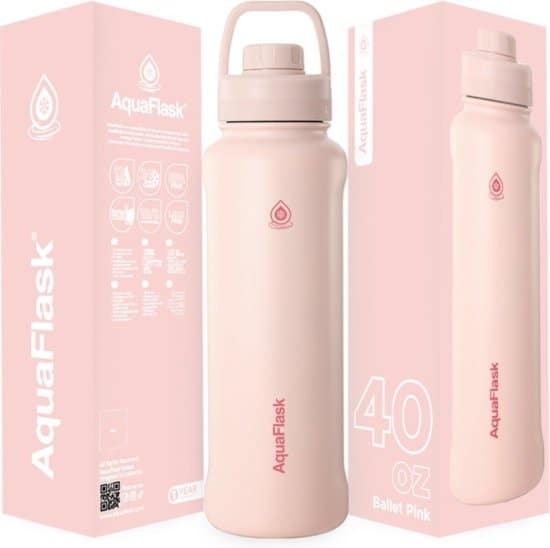 בקבוק ספורט תרמי ורוד פסטל 1182 מ"ל AquaFlask – תמונה 1