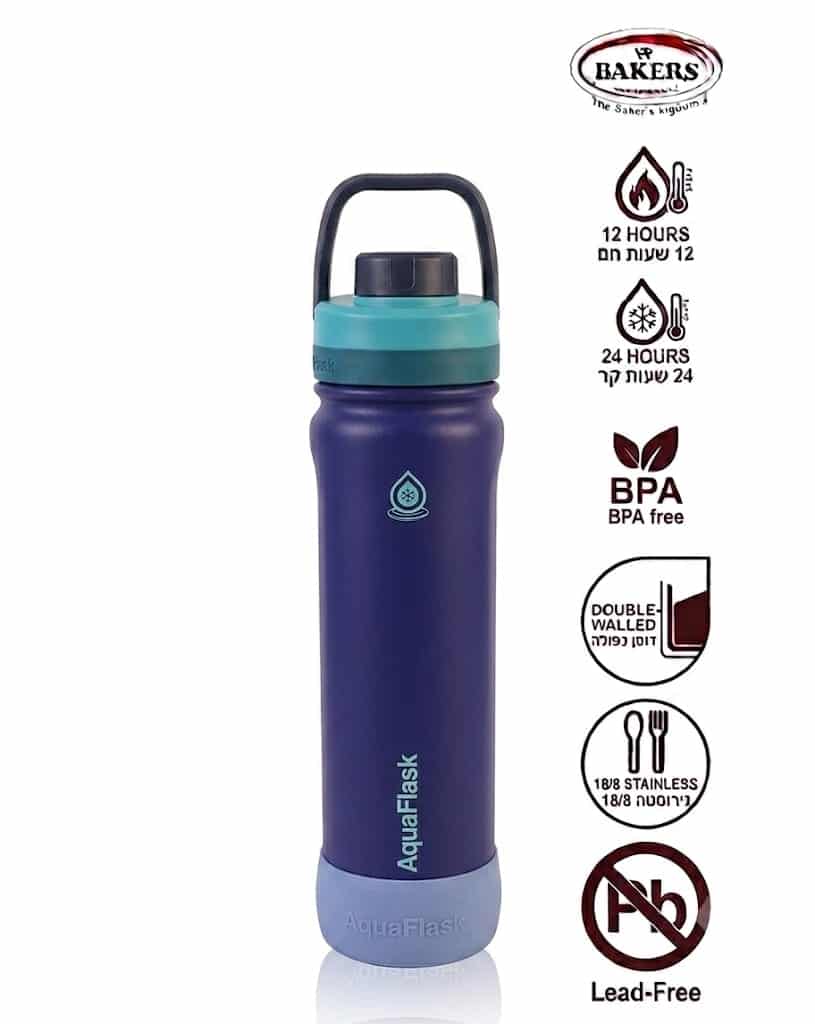 בקבוק תרמי כחול תכלת 650 מ"ל AquaFlaks – תמונה 1