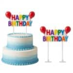 נר שלט Happy Birthday עם בלונים